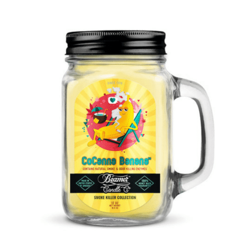 נר ריחני לנטרול ריחות בננה קוקוס beamer candle cocanna banana