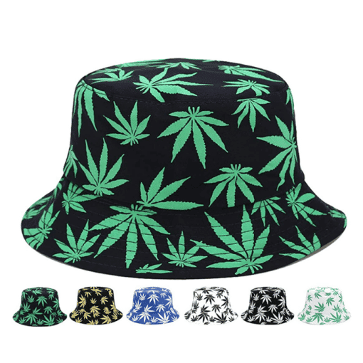 כובע טמבל בעיצוב עלי קנאביס | Weed Leaf Bucket Hat