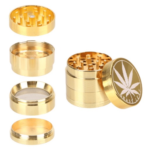 גריינדר מתכת 4 קומות 50 מילימטר | Grass Leaf Golden 50mm Grinder