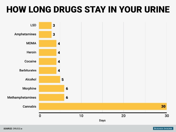 כמה זמן סמים נשארים בשתן