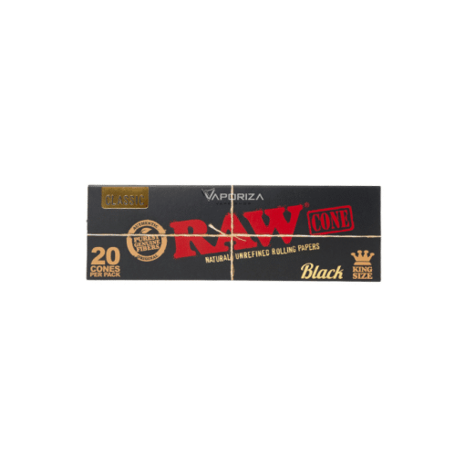 קונוסים רואו שחור קינג סייז 20 יחידות | Raw Black King Size Cones