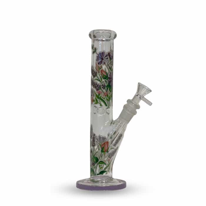 באנג זכוכית צינור ציורי פרחים | Flower Power Glass Bong