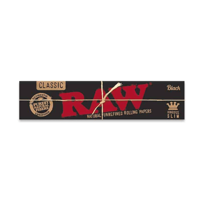 נייר גלגול רואו שחור קינג סייז עם פילטר | Raw Black KingSize Slim