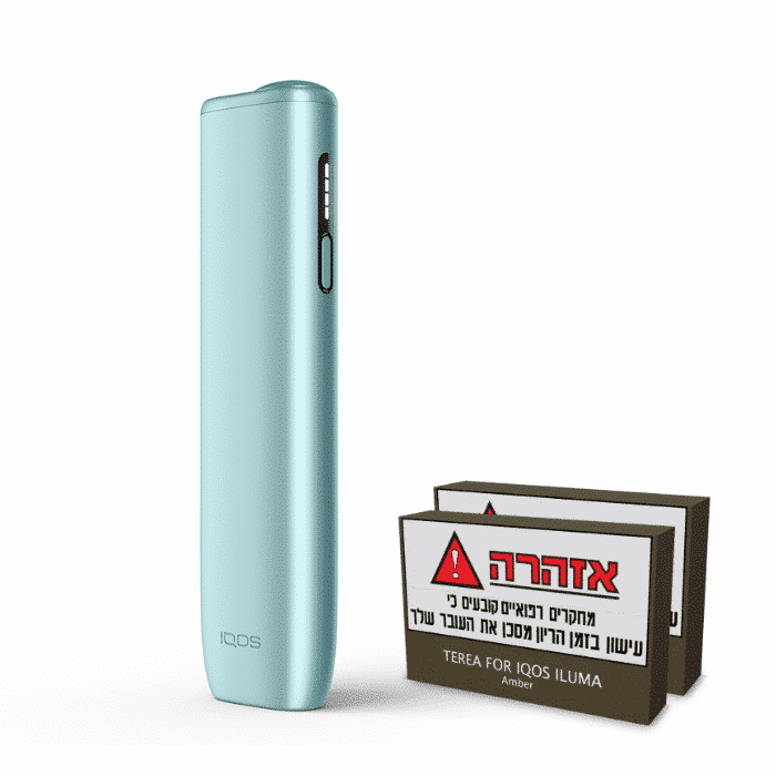 סיגריה אלקטרונית מכשיר לחימום טבק אייקוס אלומה איי וואן ירוק iqos iluma I one green kit ערכת אייקוס אילומה איי וואן עם שתי חפיסות טריאה | IQOS ILUMA I One Startet Kit